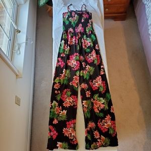 Black Tropical Romper